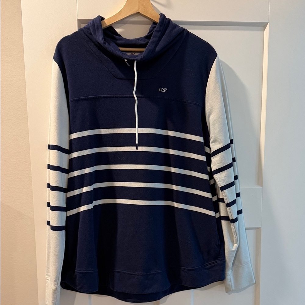 Vineyard Vines Blue and White Striped Sweatshirt